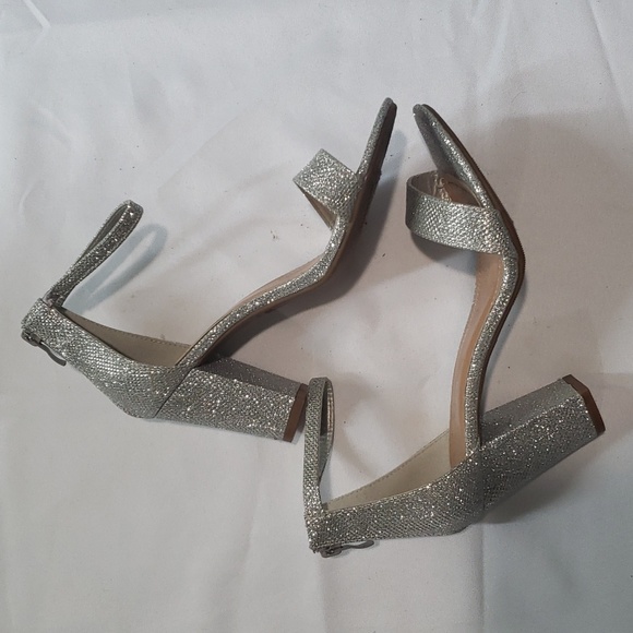Silver Open Toe Heels - Picture 9 of 13